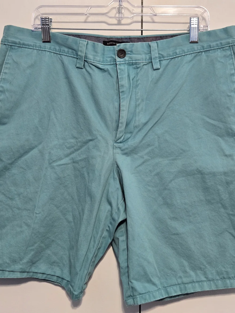 Banana Republic Aiden Shorts Mens 36 Aqua Blue Chino Casual‎ Cotton
